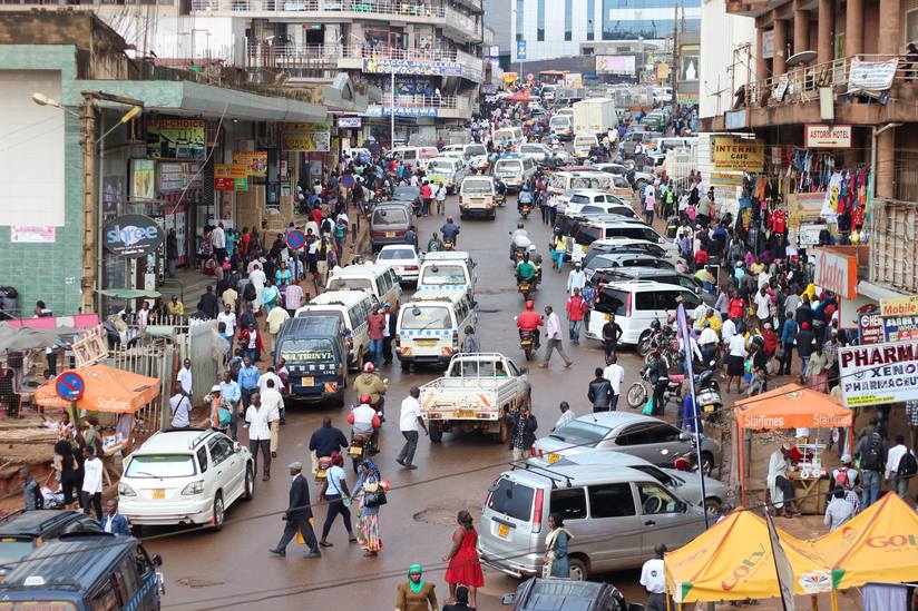 A busy day in downtown Kampala, the capital of Uganda. Ray of Hope as Govt Revises 2021 Fiscal Deficit to 9.7%.