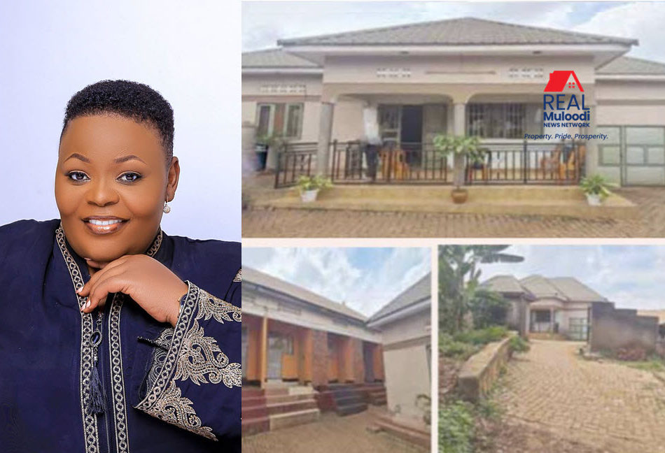 Catherine Kusasira, Senior Presidential Advisor and Musician, pictured next to her house which is up for auction.