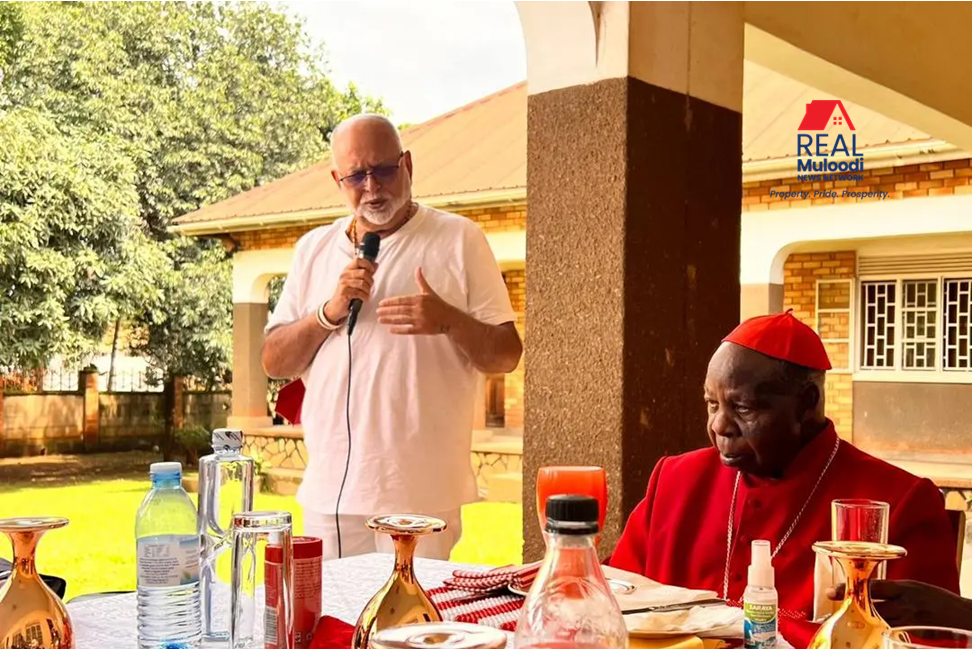 Real estate muloodi, Dr Sudhir Ruparelia, celebrating the 65th priestly anniversary of his close friend, Cardinal Emmanuel Wamala